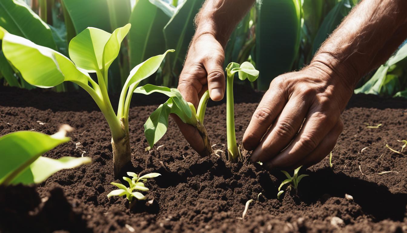 18. How do you propagate baby banana plants for cultivation?