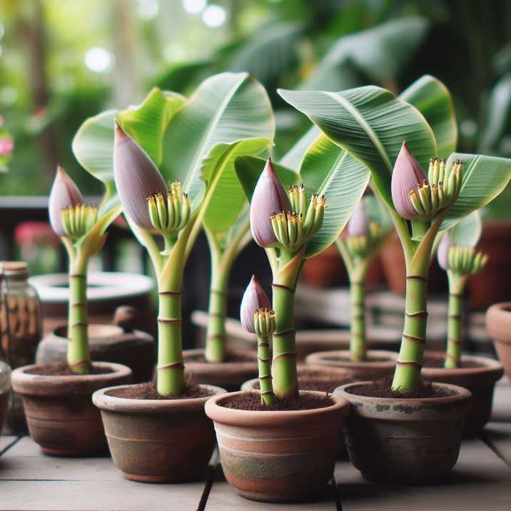 d8443185-da05-46bf-ba55-f9245855773e Baby banana plants in containers
