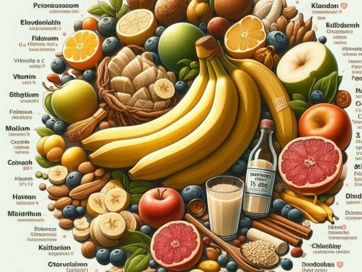 Cavendish bananas displayed with text highlighting their nutritional benefits